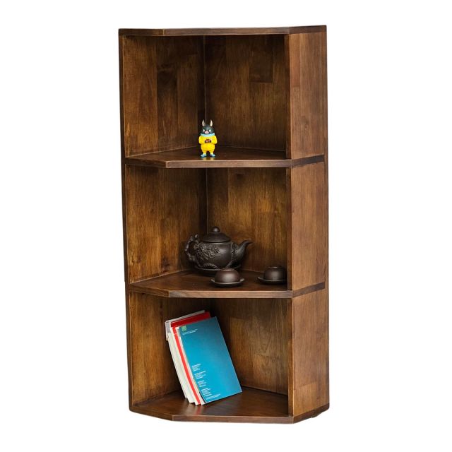Kệ sách góc tường 3 tầng 40x32x99cm gỗ cao su KGT68024 Kệ sách góc tường 3 tầng 40x32x99cm gỗ cao su KGT68024