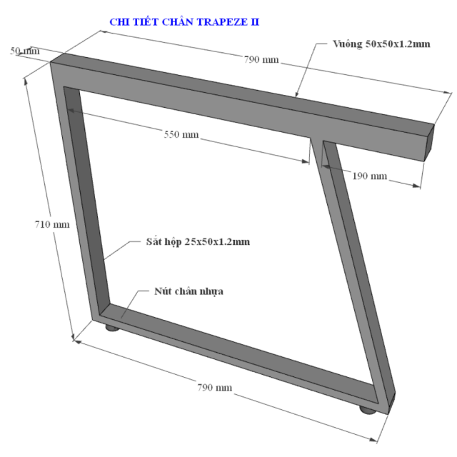 HBTH007 - Bàn làm việc 160x80 Trapeze II Concept lắp ráp
