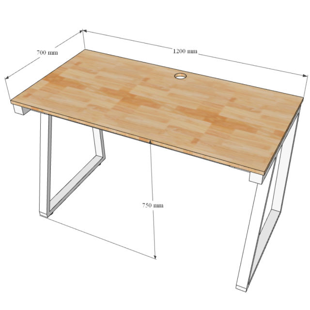 HBTH004 - Bàn làm việc 120x70 Trapeze II Concept lắp ráp