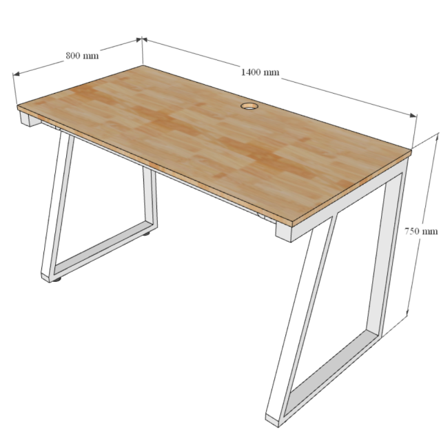 HBTH006 - Bàn làm việc 140x80 Trapeze II Concept lắp ráp