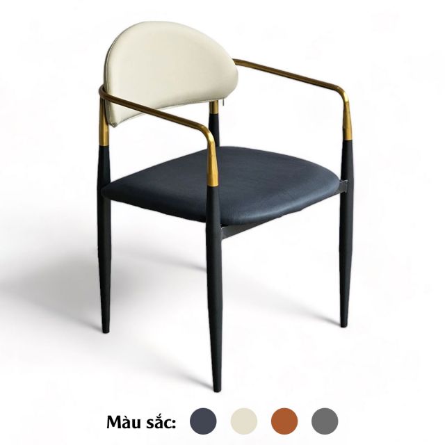 Ghế ăn cao cấp bọc nệm chân sắt phong cách Bắc Âu HTK79 Ghế ăn cao cấp bọc nệm chân sắt phong cách Bắc Âu HTK79