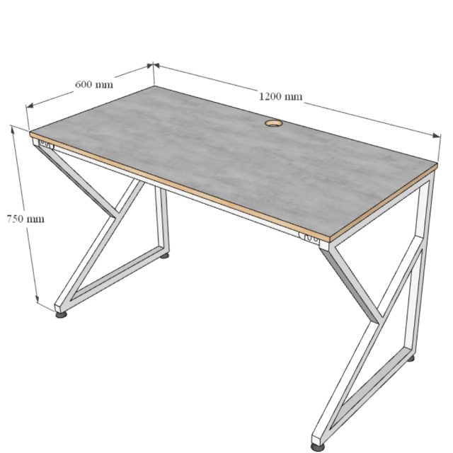 HOBP007 - Bàn gỗ Plywood chân sắt hệ Kconcept lắp ráp