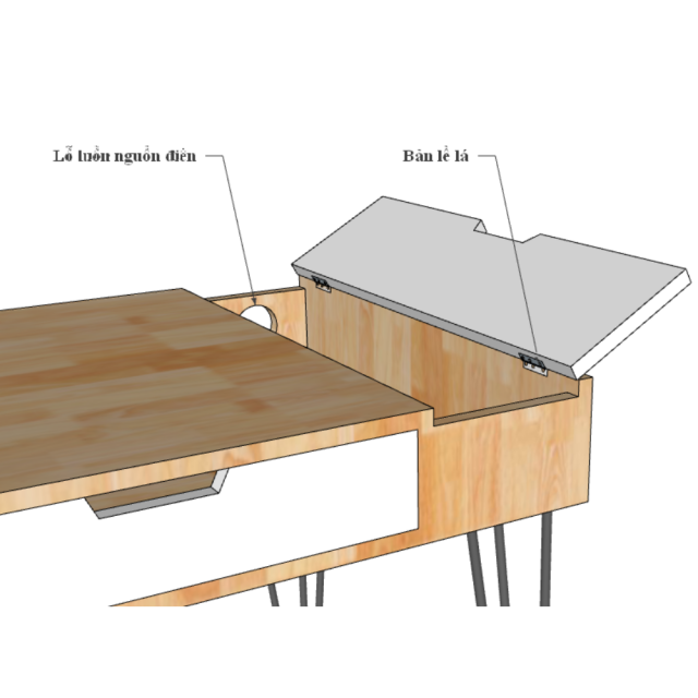 Bàn Làm Việc Chân Sắt Ống Ren Lắp Ráp TK306