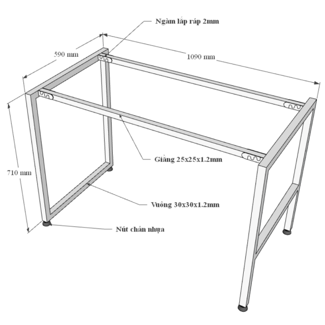 Bàn Làm Việc Góc Tường Hệ Chân Minimal TK299