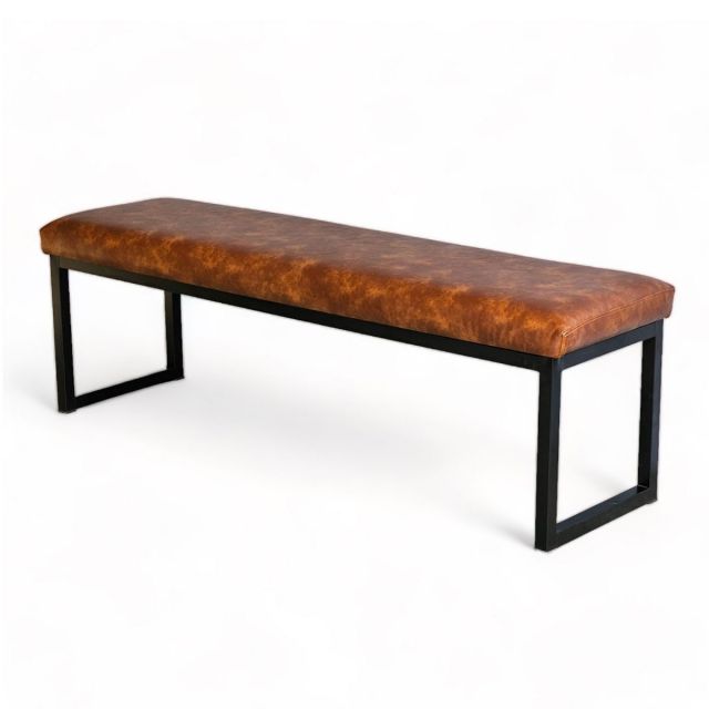 Ghế băng dài bọc nệm PU 140x40x45cm khung sắt GBD024 Ghế băng dài bọc nệm PU 140x40x45cm khung sắt GBD024