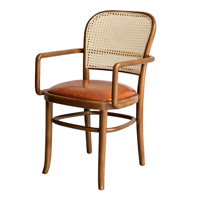Ghế Thonet có tay tựa gỗ cao su bọc nệm da PU GCF174 Ghế Thonet có tay tựa gỗ cao su bọc nệm da PU GCF174