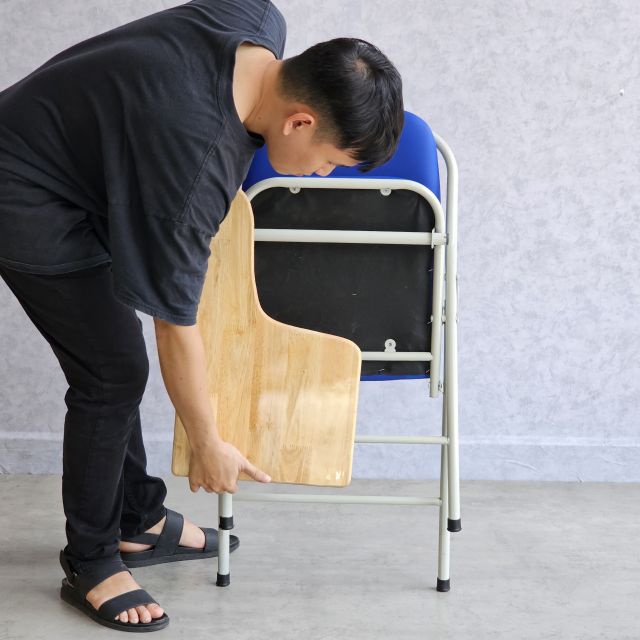 Ghế xếp văn phòng có bàn viết khung sắt bọc nệm HOGVP153