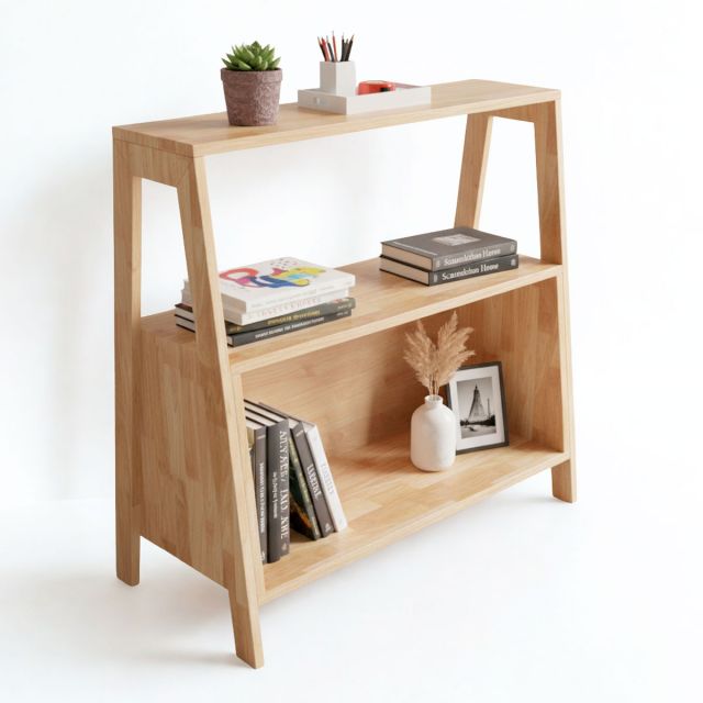 Kệ trang trí 80x40x80cm gỗ cao su KTT68042