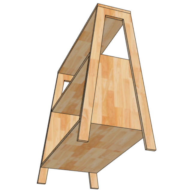 Kệ trang trí 80x40x80cm gỗ cao su KTT68042