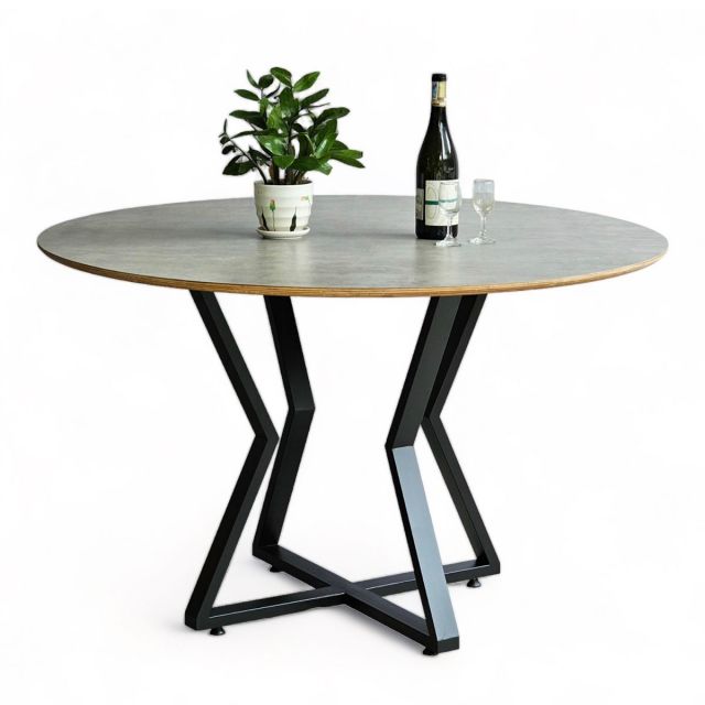 Bàn ăn tròn VERA120x120cm gỗ tràm chân sắt sơn tĩnh điện BA68183 Bàn ăn tròn VERA120x120cm gỗ tràm chân sắt sơn tĩnh điện BA68183