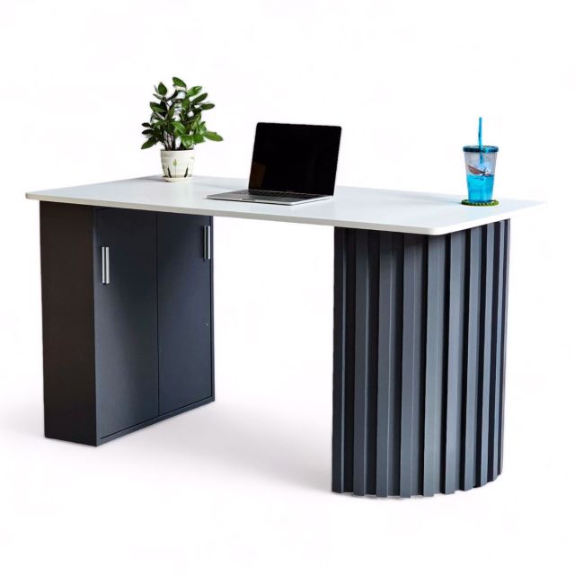 Bàn làm việc Semiorbis 140x70cm gỗ cao su chân cửa tủ BD68113