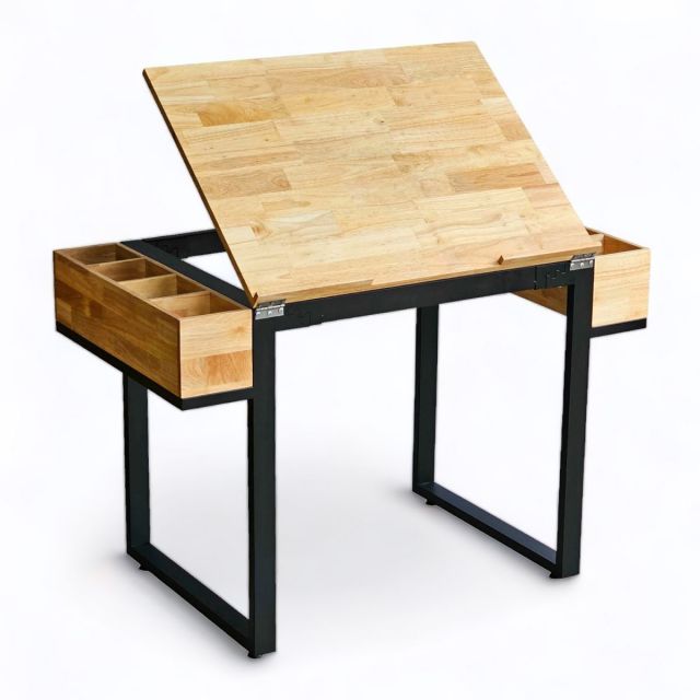 Bàn vẽ kỹ thuật DraftingDesk 80x60cm gỗ cao su chân sắt DD68008 Bàn vẽ kỹ thuật DraftingDesk 80x60cm gỗ cao su chân sắt DD68008