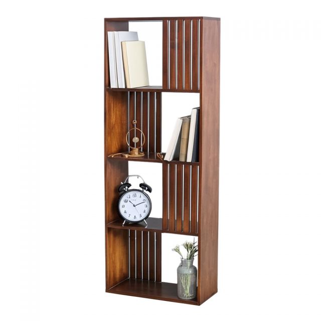 Kệ sách 4 tầng 60x28x160cm gỗ cao su KS68222 Kệ sách 4 tầng 60x28x160cm gỗ cao su KS68222