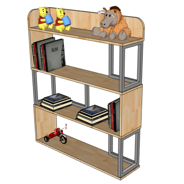 Kệ Sách Gỗ Khung Sắt 100x120cm TK337