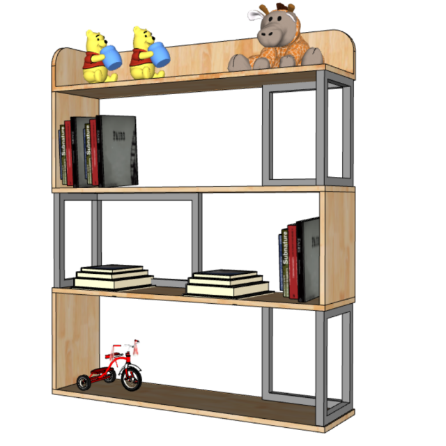 Kệ Sách Gỗ Khung Sắt 100x120cm TK337