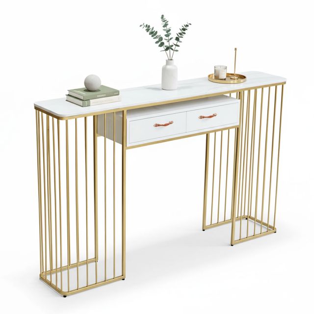 Bàn Console 160x30x100cm mặt đá chân sắt CST066