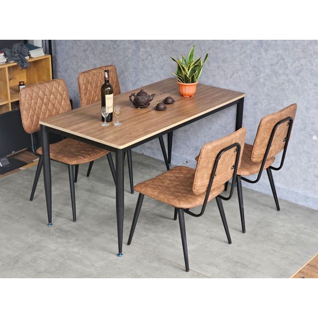 Combo bàn ăn 140x70cm gỗ plywood và 4 ghế ăn bọc nệm CBBA125