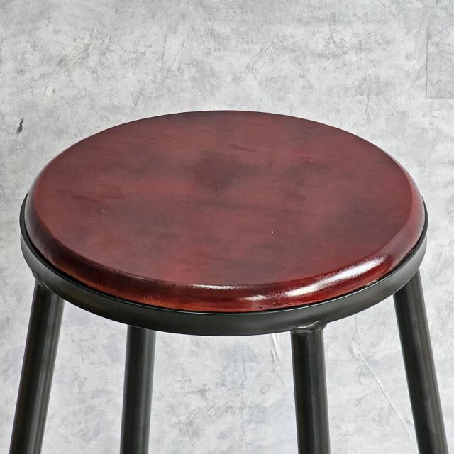 Ghế bar mặt gỗ tròn chân sắt sơn tĩnh điện GBSK015
