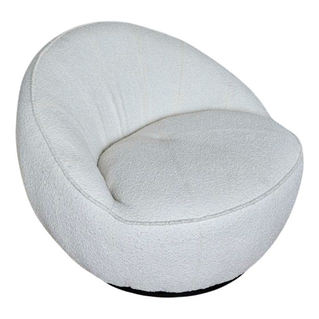 Ghế sofa xoay ELEGA bọc vải BOUCLÉ xám trắng GSD68082