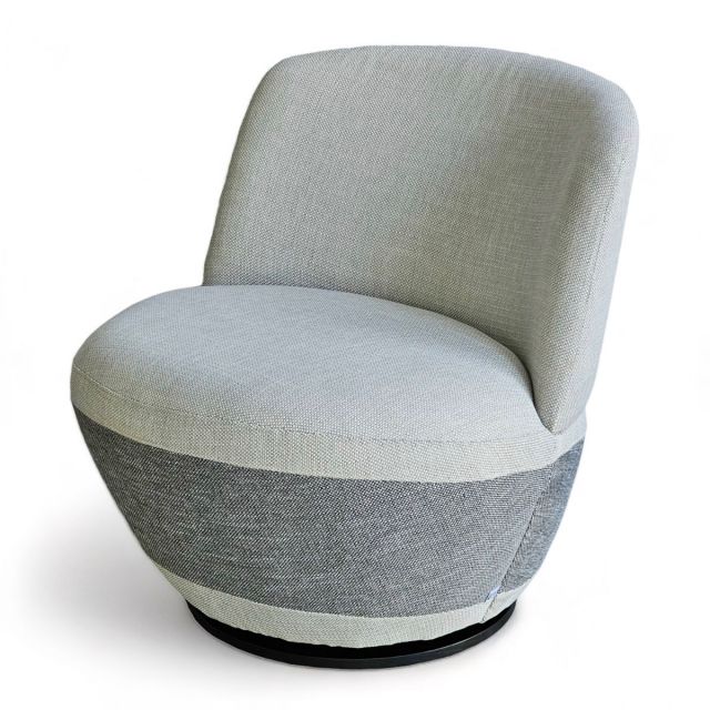 Ghế sofa xoay TARICA bọc nệm vải FABRIC màu xám trắng GSD68084