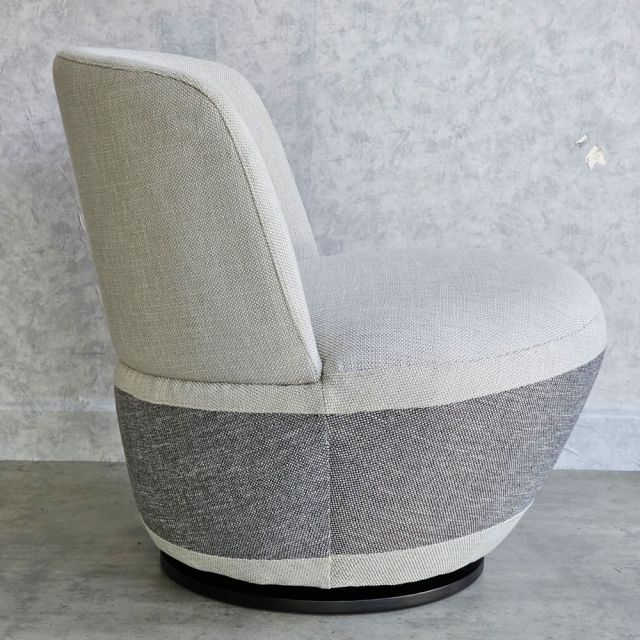 Ghế sofa xoay TARICA bọc nệm vải FABRIC màu xám trắng GSD68084