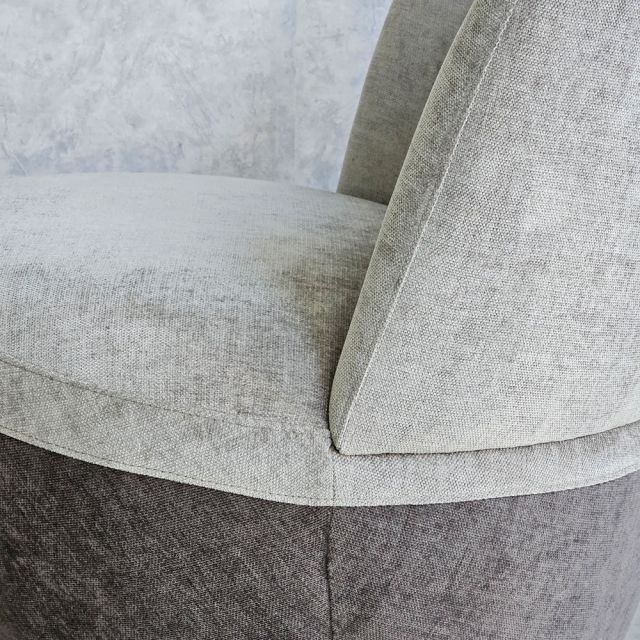 Ghế sofa xoay TARICA bọc nệm vải FABRIC màu xám trắng GSD68085