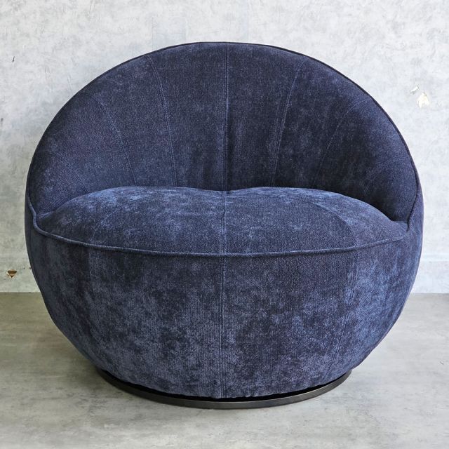 Ghế sofa xoay ELEGA bọc nệm vải FABRIC màu xanh Sapphia GSD68081