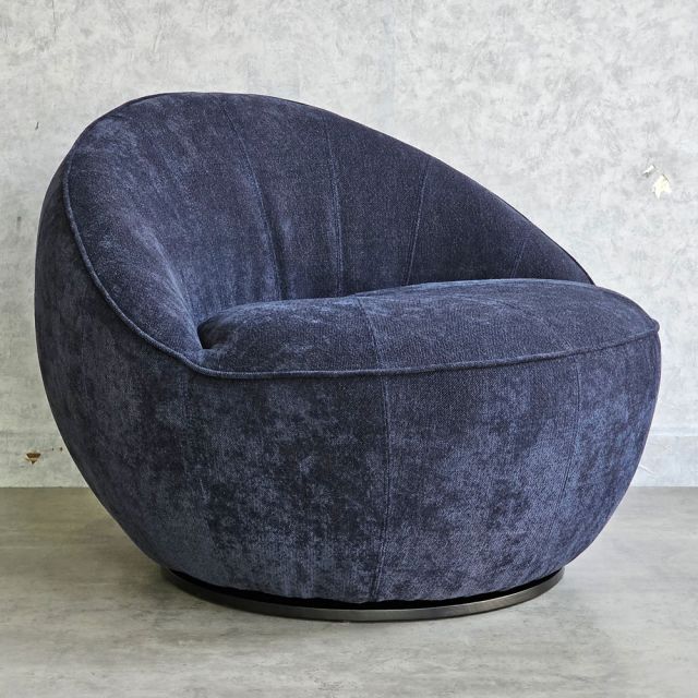 Ghế sofa xoay ELEGA bọc nệm vải FABRIC màu xanh Sapphia GSD68081