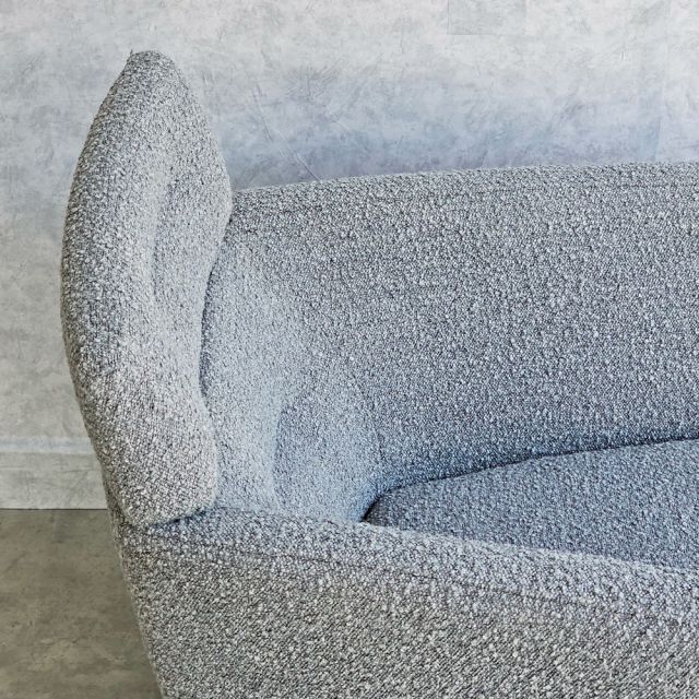Ghế sofa xoay WEALTHY bọc vải BOUCLÉ xám trắng GSD68087