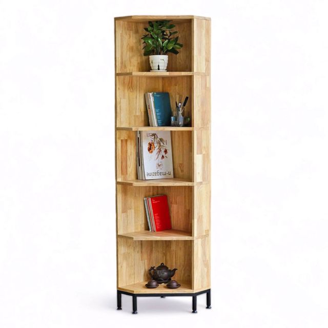 Kệ góc tường 5 tầng 40x32x172cm gỗ cao su KGT68026 Kệ góc tường 5 tầng 40x32x172cm gỗ cao su KGT68026