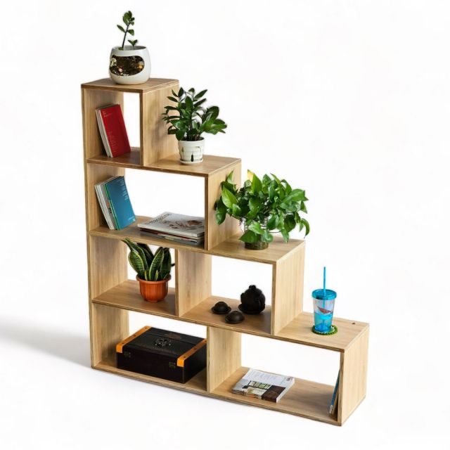 Kệ trang trí bậc thang 120x30x128cm gỗ plywood KTB68153 Kệ trang trí bậc thang 120x30x128cm gỗ plywood KTB68153