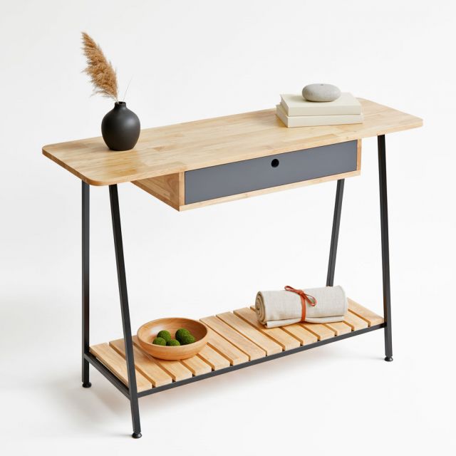 Bàn console có ngăn kéo 120x40x85cm gỗ cao su CST069