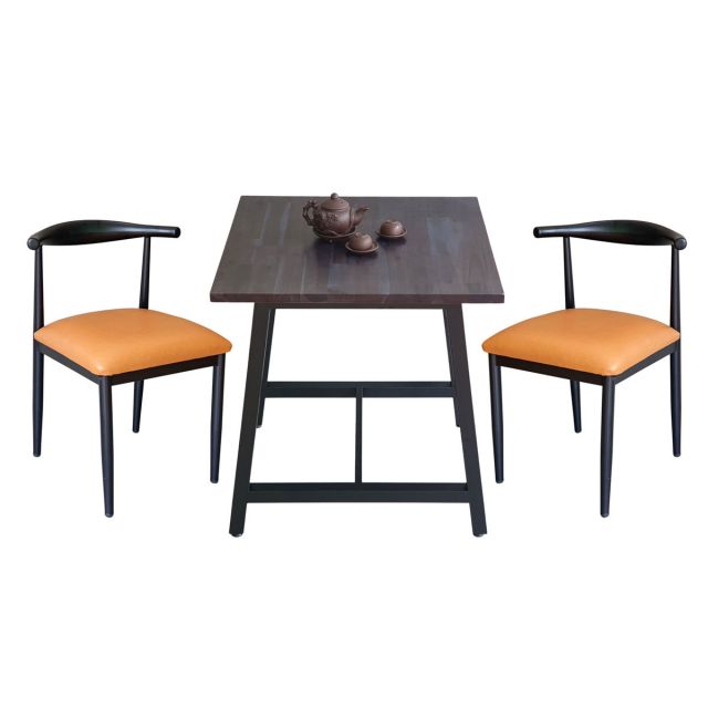 Combo bộ bàn ăn vuông và 2 ghế Bull chân sắt bọc nệm CBBA151 Combo bộ bàn ăn vuông và 2 ghế Bull chân sắt bọc nệm CBBA151