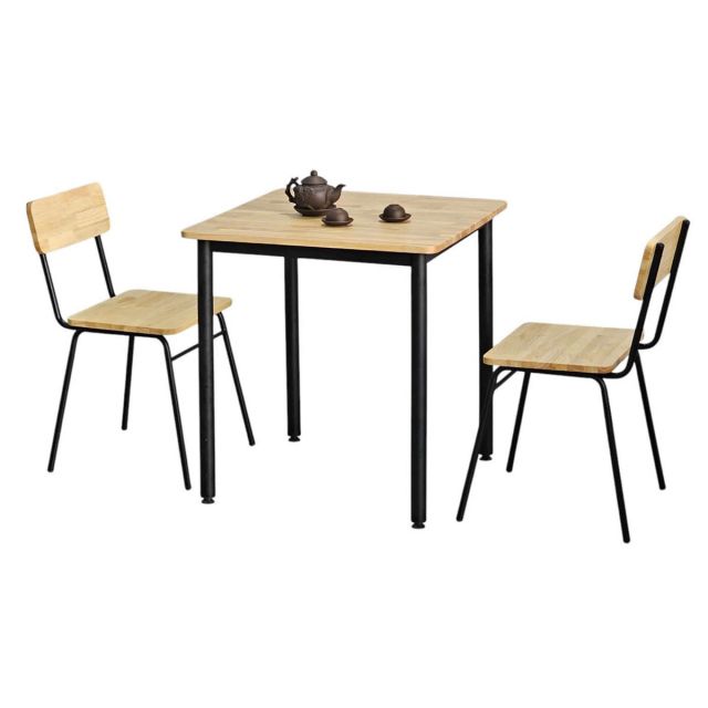 Combo bộ bàn ăn vuông và 2 ghế gỗ cao su chân sắt CBBA160 Combo bộ bàn ăn vuông và 2 ghế gỗ cao su chân sắt CBBA160