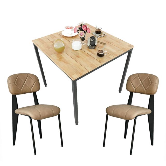 Combo bộ bàn ăn vuông và 2 ghế sắt bọc nệm CBBA154 Combo bộ bàn ăn vuông và 2 ghế sắt bọc nệm CBBA154