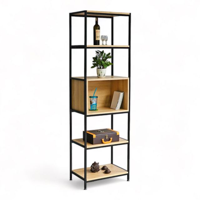 Kệ trang trí 5 tầng 60x40x200cm gỗ plywood khung sắt KTB68154 Kệ trang trí 5 tầng 60x40x200cm gỗ plywood khung sắt KTB68154