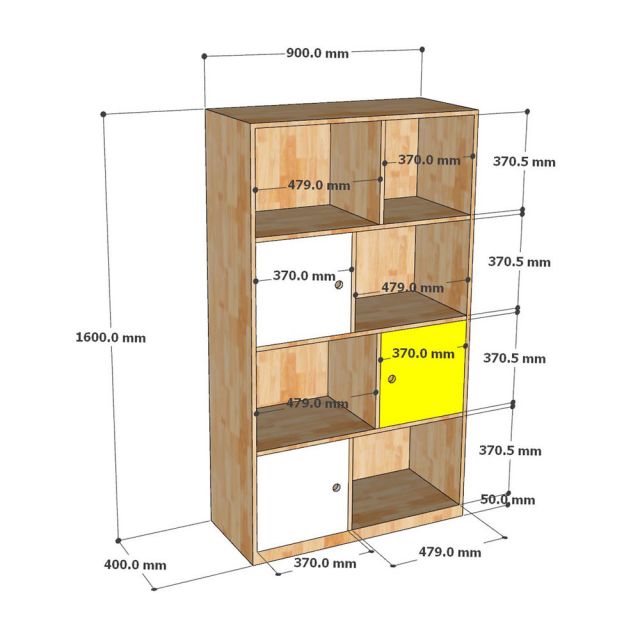 Kệ sách có ngăn tủ 90x40x160cm gỗ cao su KS68225