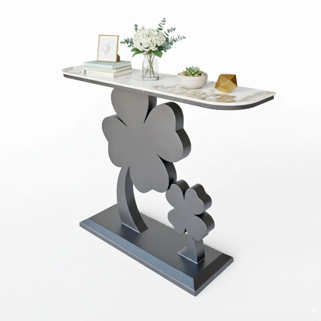 Bàn console DOULUCK 120x30x85cm mặt đá chân sắt CST070