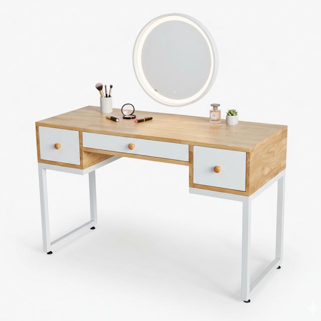Bàn trang điểm 3 ngăn hộc kéo bằng gỗ BTD68011