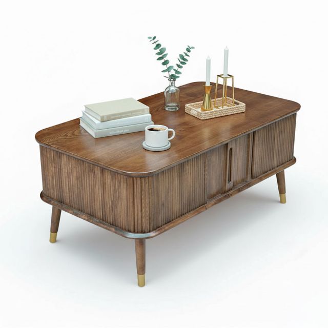 Bàn sofa chữ nhật 120x40cm gỗ tần bì cửa trượt TT6826