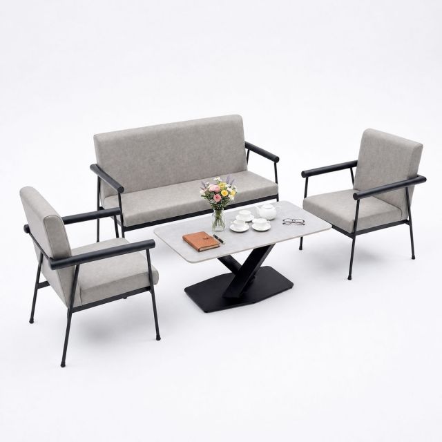 Combo bộ bàn ghế Sofa bọc nệm da simili CBSF68052