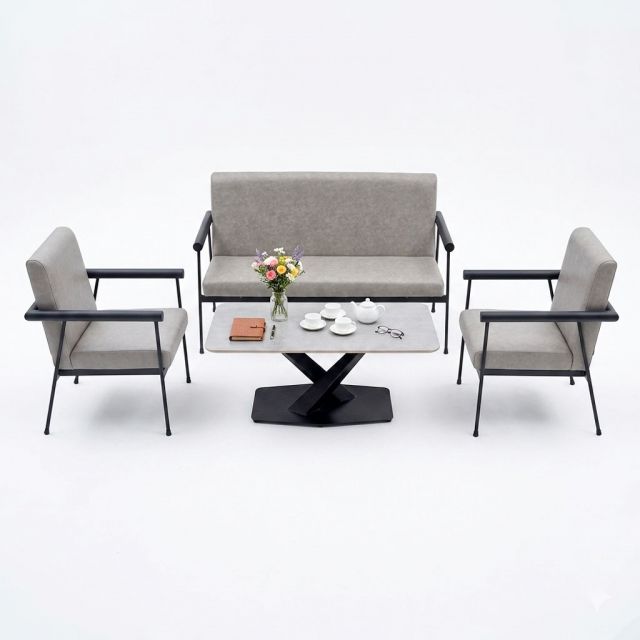 Combo bộ bàn ghế Sofa bọc nệm da simili CBSF68052