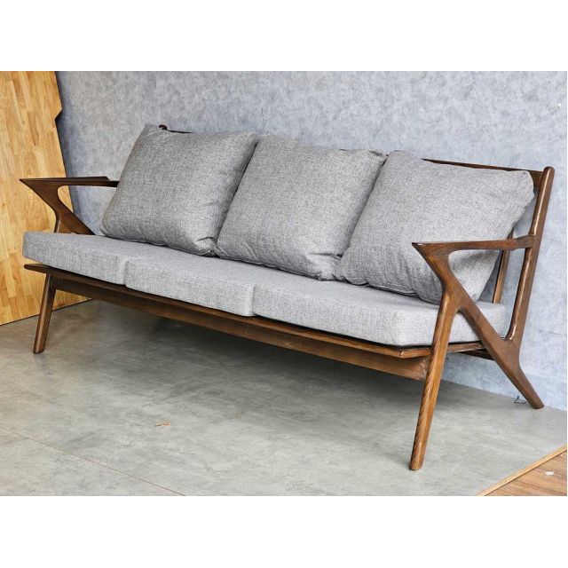 Ghế sofa băng chữ Z 180x55x78cm khung gỗ ash nệm bọc vải bố SFB68088