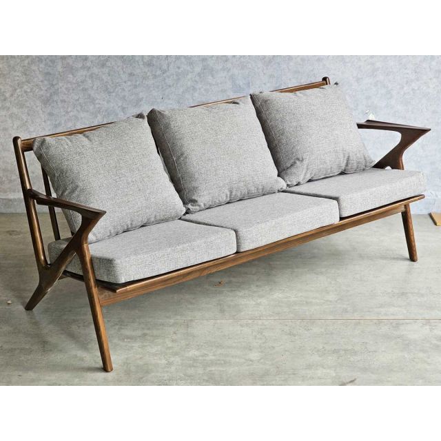 Ghế sofa băng chữ Z 180x55x78cm khung gỗ ash nệm bọc vải bố SFB68088