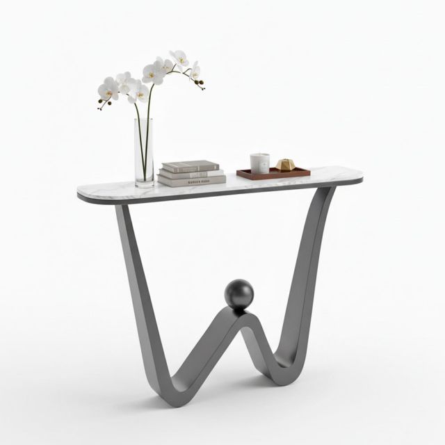 Bàn console 120x30x85cm mặt đá chân sắt sơn tĩnh điện CST072 Bàn console 120x30x85cm mặt đá chân sắt sơn tĩnh điện CST072