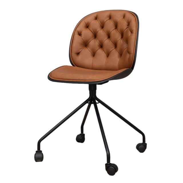 Ghế Beetle bọc nệm da bò chân sắt di động GAK-55FG Ghế Beetle bọc nệm da bò chân sắt di động GAK-55FG