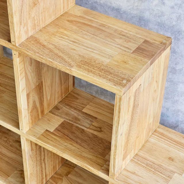 Kệ sách hình bậc thang 120x25x120cm gỗ cao su KS68231