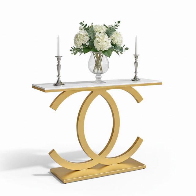 Bàn console 120x30x85cm mặt đá vân mây chân sắt CST076