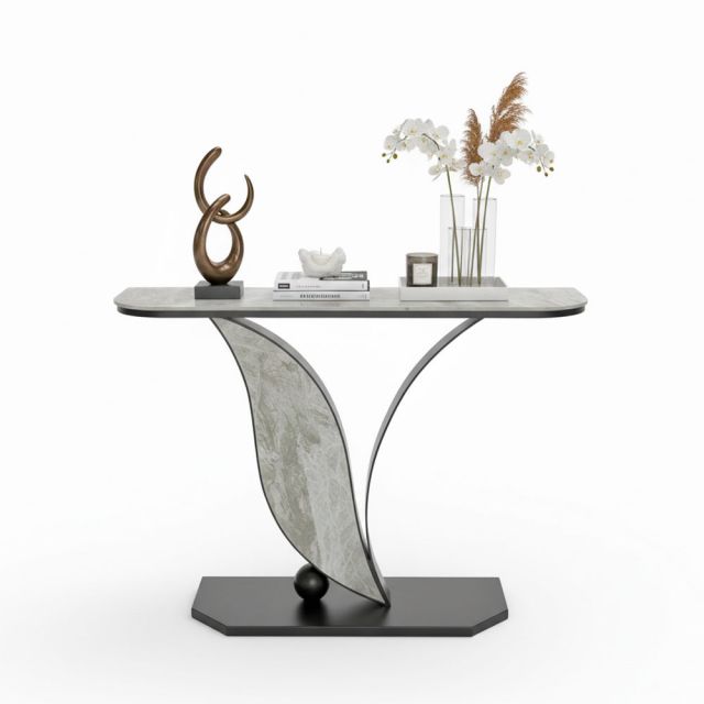 Bàn console 120x30x75cm mặt đá ceramic chân sắt CST077