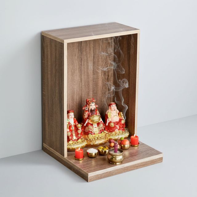 Bàn thờ ông địa thần tài đơn giản gỗ plywood BTTT001